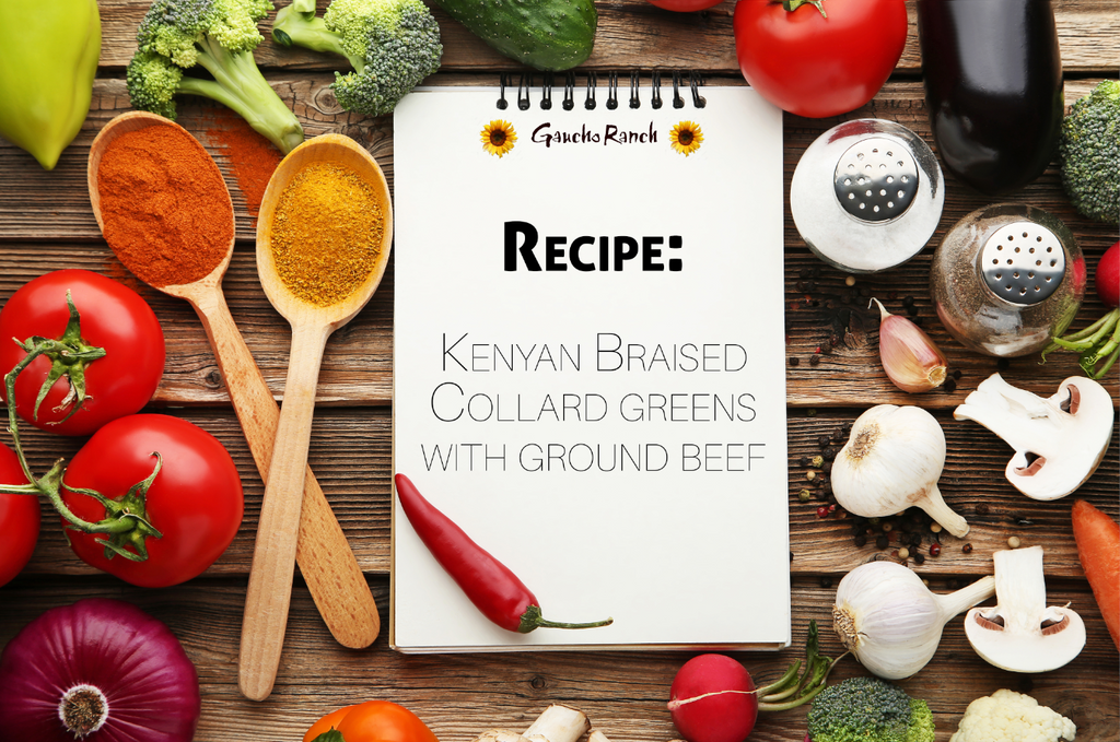 Kenyan Braised Collard greens with ground beef